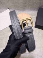 Replica Bottega Veneta Intrecciato Leather Belt In Grey